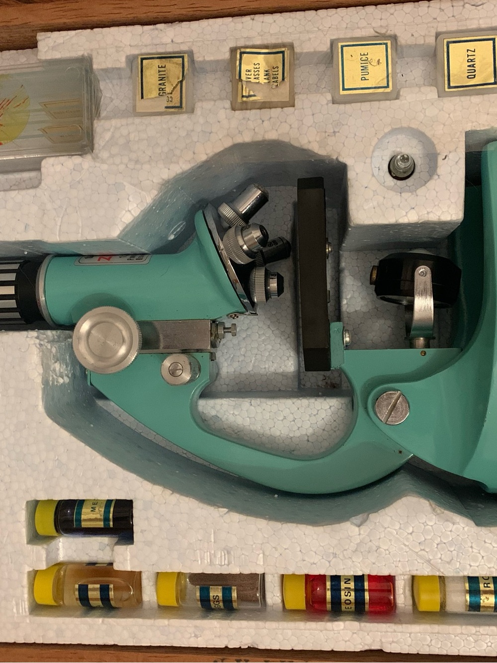 Turquoise Compound Microscope with Accessory Vials - Unbranded